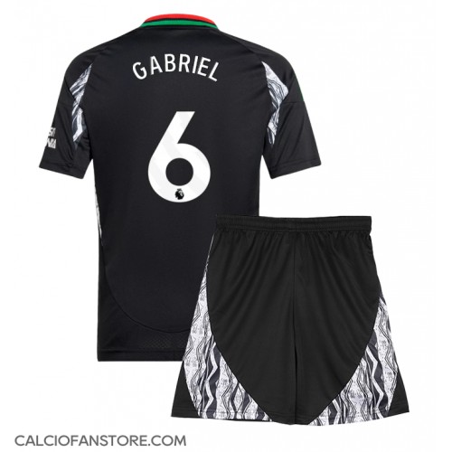 Maglia Calcio Arsenal Gabriel Magalhaes #6 Seconda Divisa Bambino 2024-25 Manica Corta (+ pantaloncini)